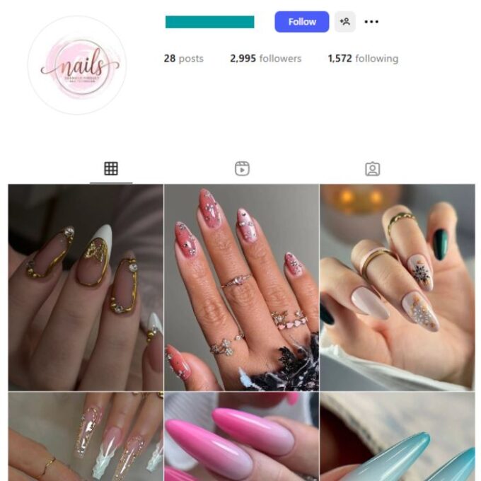 2K Nails Beauty Instagram Account for sale
