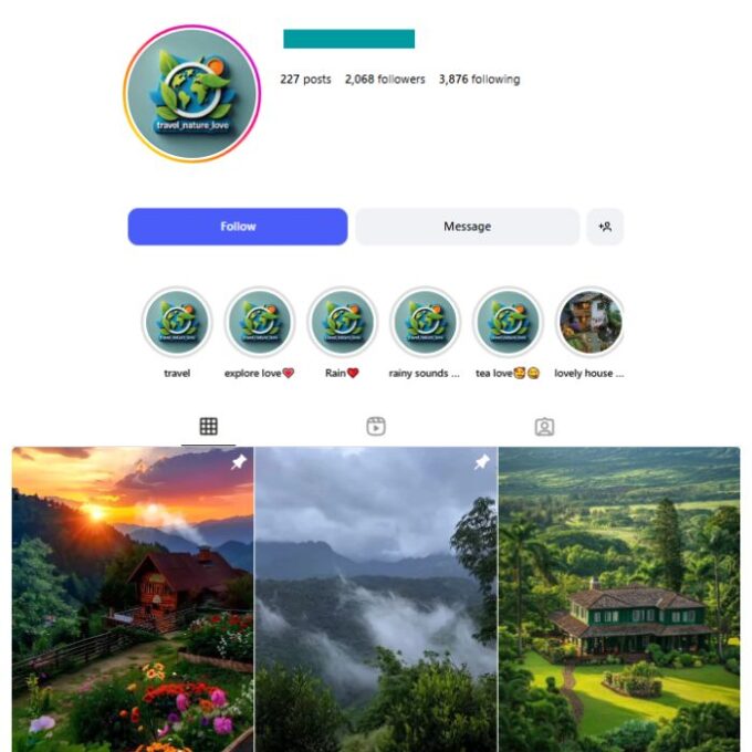 2K Nature Travel Instagram Account for sale