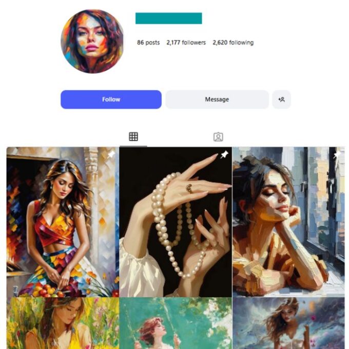 2K Paintings Art Instagram Account for sale