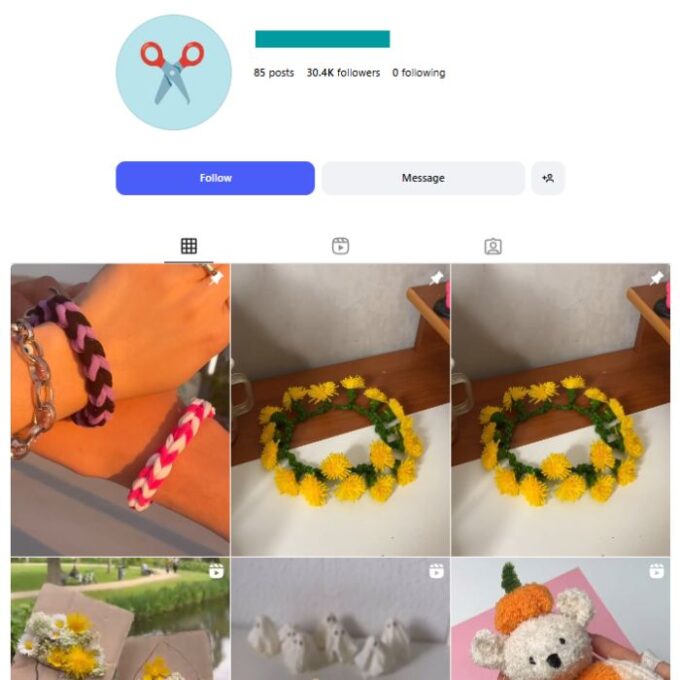 30K Bracelets DIY Craft Instagram Account for sale