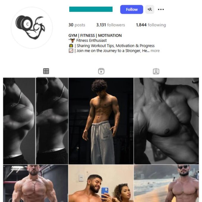 3K Bodybuilding Fitness Instagram Account for sale