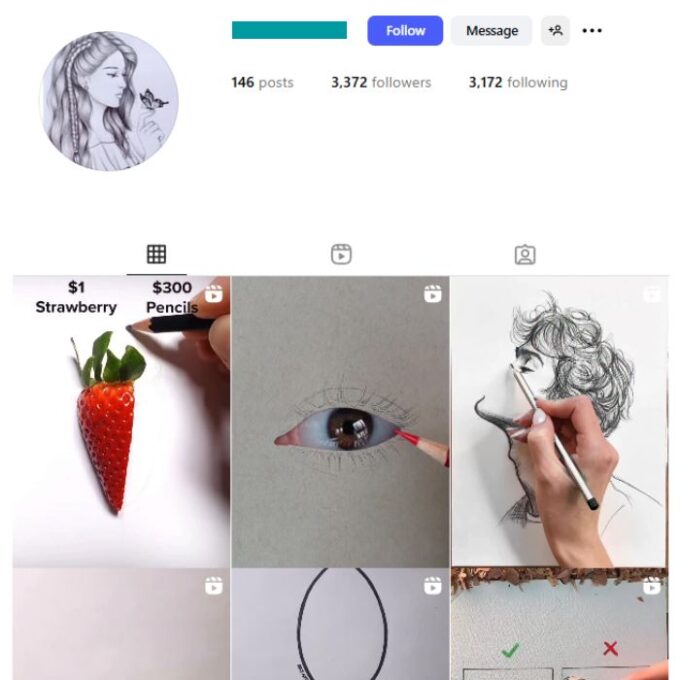 3K Drawing Art Instagram Account for sale