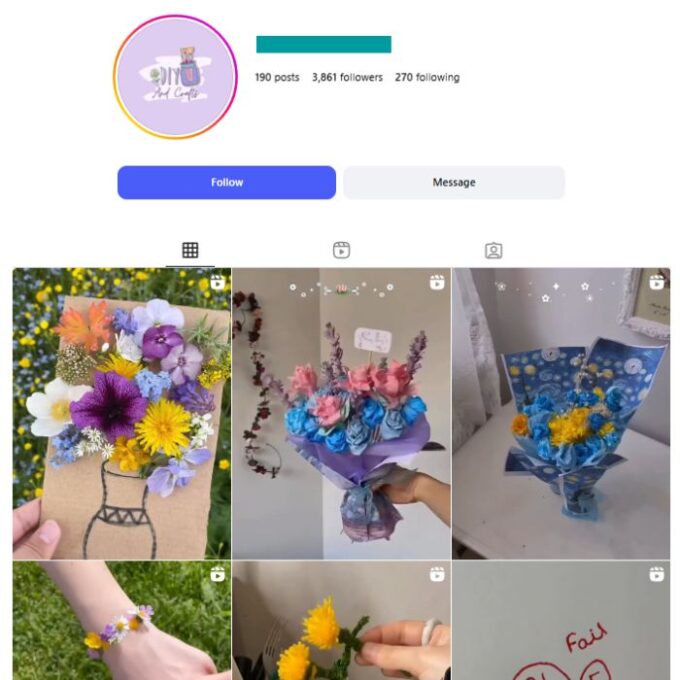 3K Flower Craft Instagram Account for sale
