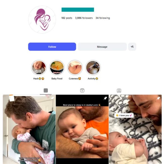 3K Kids Parenting Instagram Account for sale