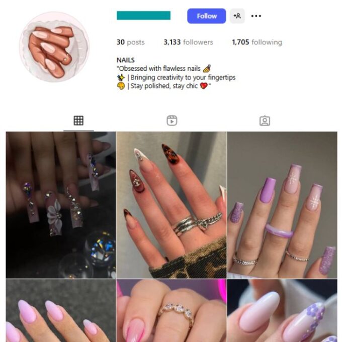 3K Nails Women's Makeup Instagram Account for sale