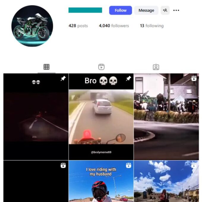 4K Bikes Racing Instagram Account for sale