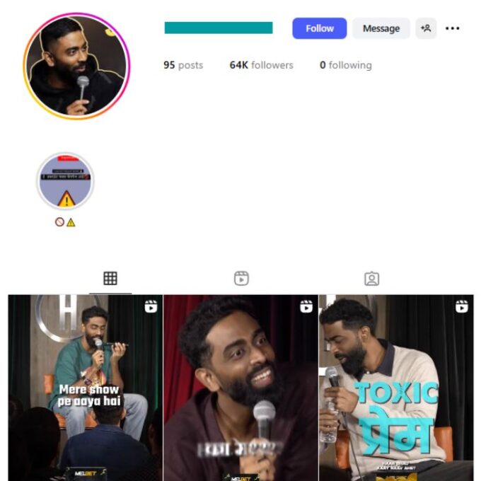60K Stand-Up Comedy Instagram Account for sale