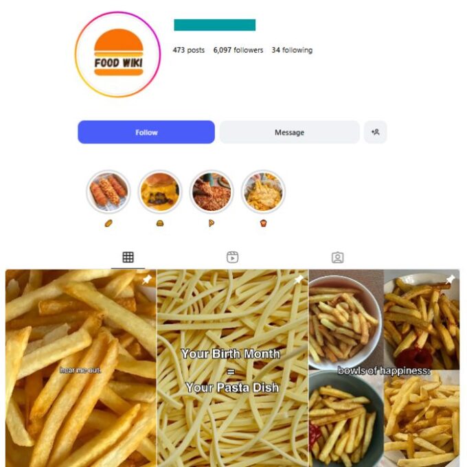 6K Fast Food Instagram Account for sale