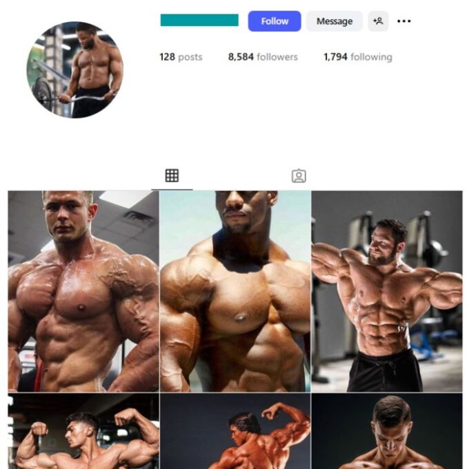 8K Bodybuilding Gym Instagram Account for sale