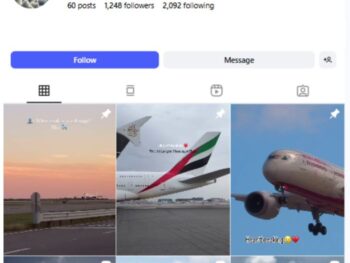 1K Airliners Flights Instagram Account for sale
