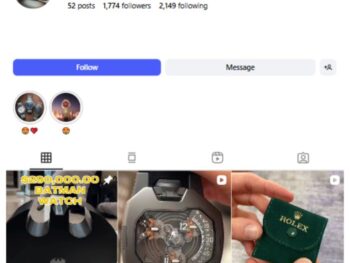 1K High End Watches Instagram Account for sale