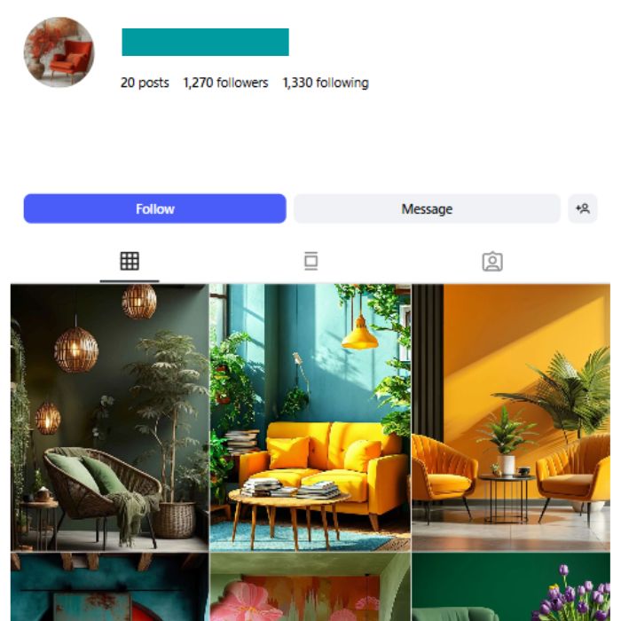 1K Minimalistic Interior Design Instagram Account for sale