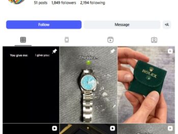 1K Premium Watches Instagram Account for sale