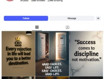 1K Success Motivation Instagram Account for sale