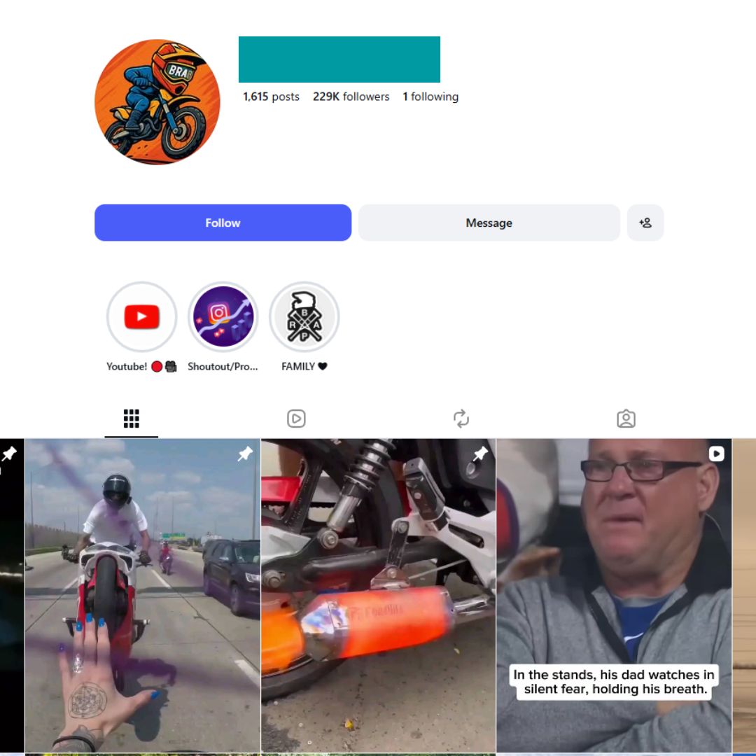 220K Dirtbike Off-roading Instagram Account for Sale