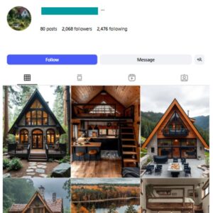 2K A-frame Tiny Houses Instagram Account for sale