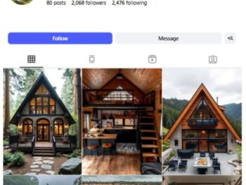 2K A-frame Tiny Houses Instagram Account for sale