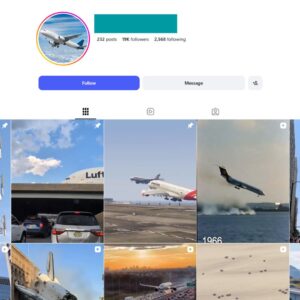 19K Airliners Flights Instagram Account for Sale