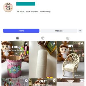 1K Cute DIY Craft Instagram Account for sale