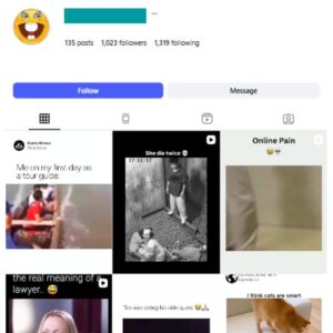 1K Entertainment Funny Instagram Account for sale