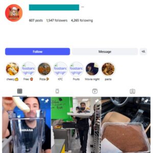 1K Fast Food Instagram Account for sale