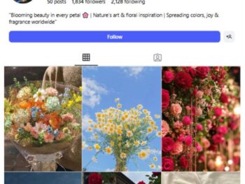 1K Flowers Aesthetics Instagram Account for sale