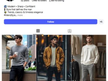 1K Men's Clothing Fashion Instagram Account for sale