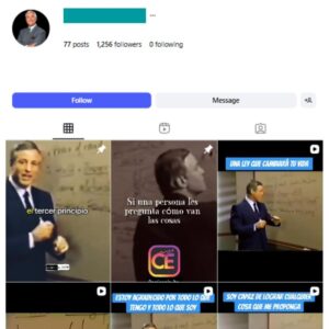 1K Personal Development Motivation Instagram Account for sale