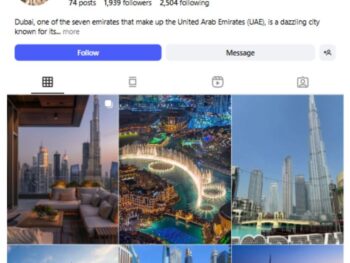 1K Travel Dubai Instagram Account for sale