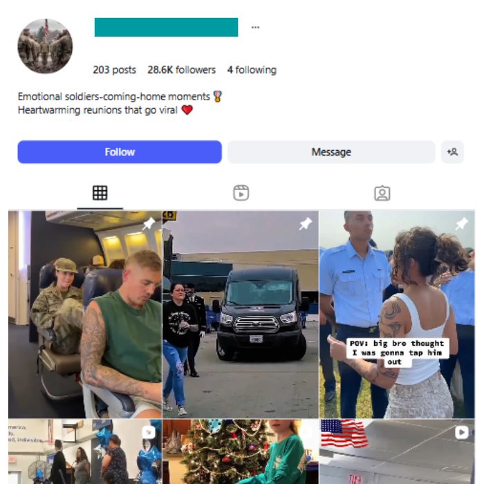 28K Soldiers Returning Home Instagram Account for sale