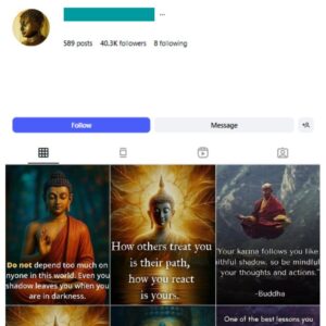40K Buddha Quotes Instagram Account for sale