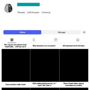 5K Physics Math Education Instagram Account for sale