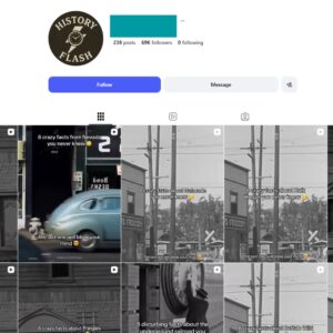 65K History Trivia Facts Instagram Account for Sale