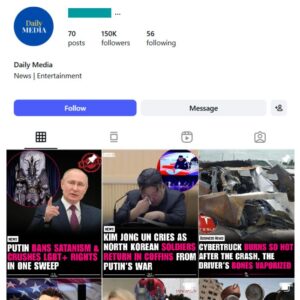 150K News Entertainment Instagram Account for sale