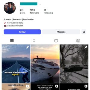 170K Luxury Motivation Instagram Account for sale