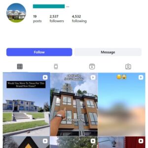 1K UK Real Estate Interior Instagram Account for sale