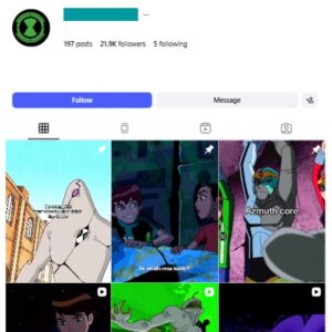 20K Cartoon Ben Ten Instagram Account for sale