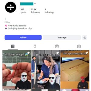 25K Viral Hacks Satisfying Instagram Account for sale