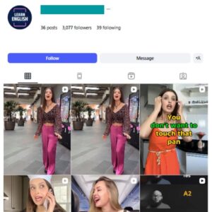 3K English Tutorial Lessons Instagram Account for sale