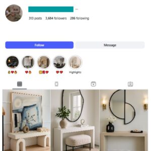 3K Home Interior Design Instagram Account for sale
