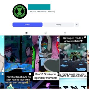 40K Cartoon Ben Ten Instagram Account for Sale