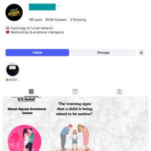 80K Psychology Self Improvement Instagram Account for sale