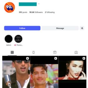 90K Indian Entertainment Bollywood Instagram Account for sale