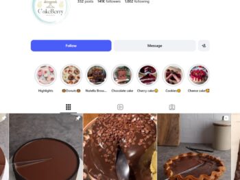 140K Cake Desserts Food Instagram Account for Sale