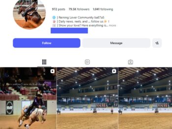 75K Reining Horses Instagram Account