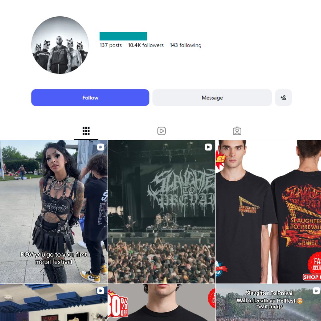 10K Deathcore Music Fan Instagram Account - Image 1