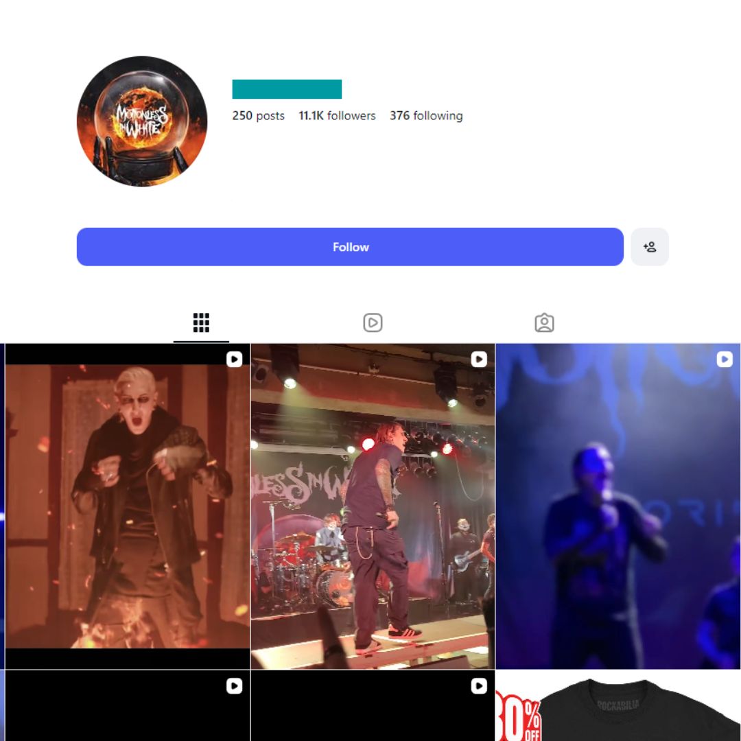 11K Metalcore Band Fan Instagram Account - Image 1