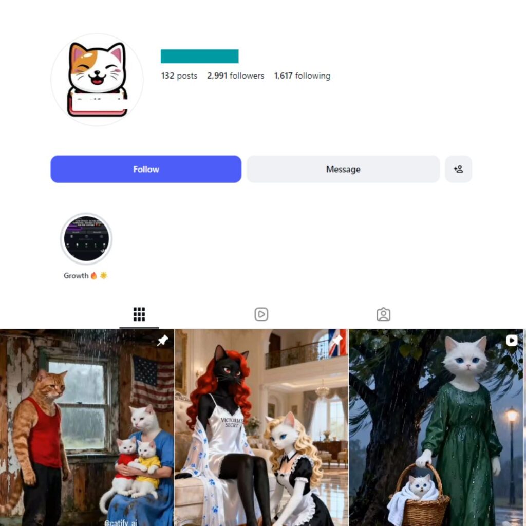 2K Cat AI Animation Instagram Account for sale
