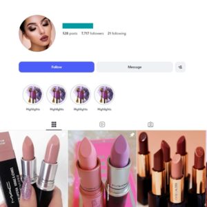 7K Lipstick Makeup Instagram Account for sale