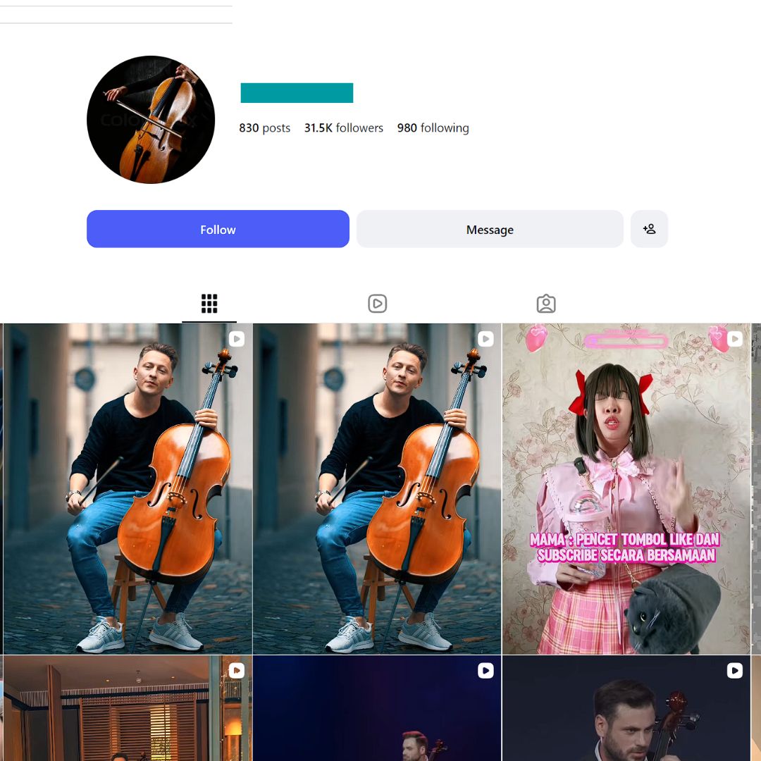 30K Cello Performances Instagram Account for sale 30K Cello Performances Instagram Account - Image 1